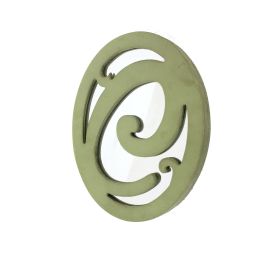Set of 2 Wooden Oval Frame Wall Monogram with C Letter, Green