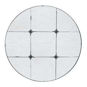 Elk 36 Inch Accent Wall Mirror, Antique Black Round Metal Frame, Baroque