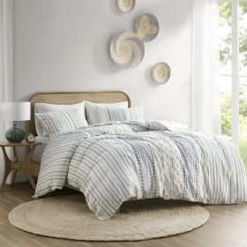 Cotton Printed Duvet Cover Set with Chenille