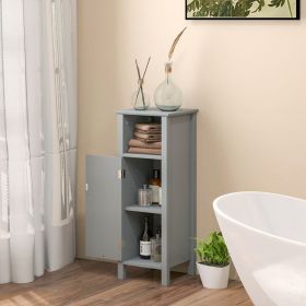 Bathroom Storage Organizer with 2-Tier Cabinet (Color: Gray)